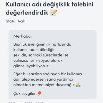 Bionluk Kullanıcı Adı Değişikliği Sorunu