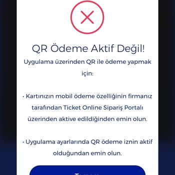 Ticket Kart QR Ödeme Sorunu