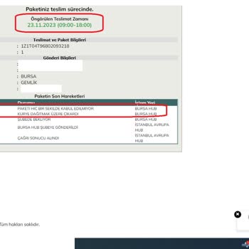 UPS Firması Kargom Bir Türlü Ulaşmıyor, Destek Alamıyorum