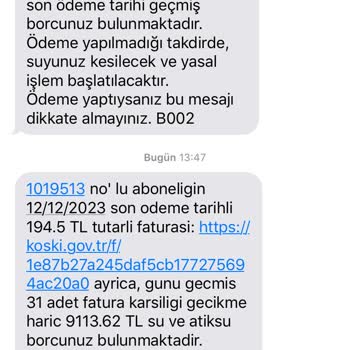 KOSKİ Su Faturasını Yükseltmesi Ekim Ayından 27 Kasım’a Kadar