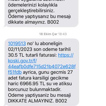 KOSKİ Su Faturasını Yükseltmesi Ekim Ayından 27 Kasım’a Kadar