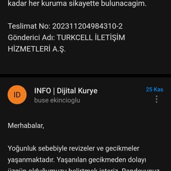 Dijital Kurye Kurye Şirketine Ulaşamıyorum, Teslimatım Gerçekleşmiyor