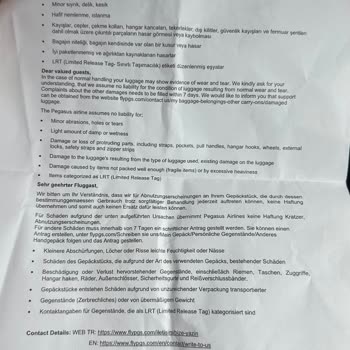 Pegasus Hava Yolları Bagaj Hasarı