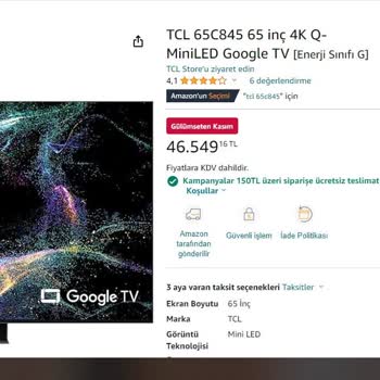 Amazon Türkiye TCL Televizyon Stok Oyunu
