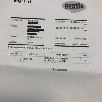 Gratis Hatalı Ürün Gönderimi