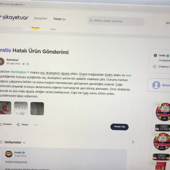 Gratis Hatalı Ürün Gönderimi