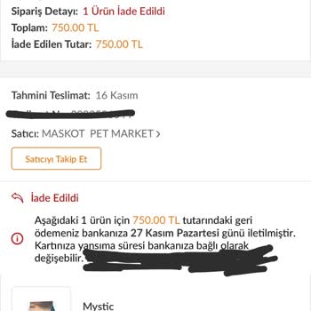 Maskotpet Kargom 1 Ay Gelmedi