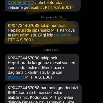 PTT Kargo Kargo Elime Ulaşmadı