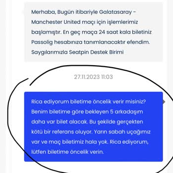 Seatpin Bilet Aktarımı Gerçekleşmedi