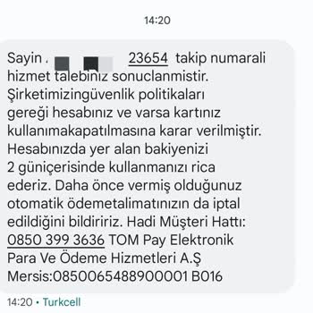 Hadi TOM Pay Hadi Durduk Yere Hesap Kapatıyor