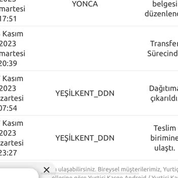 Yurtiçi Kargo Yeşilkent Ddn Kargomu Getirmeden Geri Şubeye Götürmüş