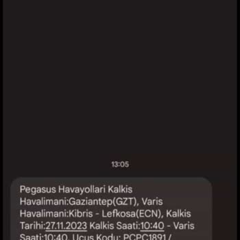 Pegasus Binişe Bir Buçuk Saat Kala Yine De