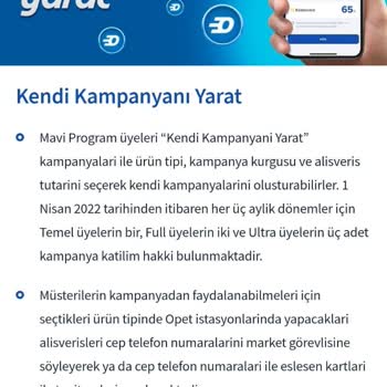 Opet Mavi Program Kendi Kampanyanı Yarat Problemi