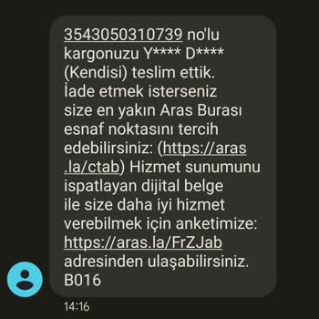 Aras Kargo Siparişlerimizi Bize Ulaştırmıyor