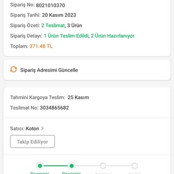 Koton Marka Siparişlerim 1 Haftadır Hazırlanma Aşamasında