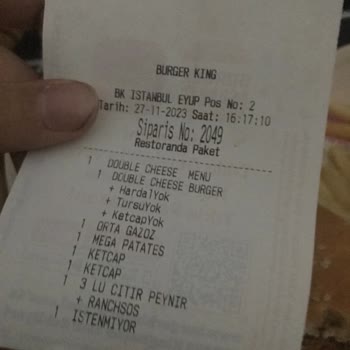 Burger King Bgk Eyup Double Cheese Sorunlu Gelen Sipariş