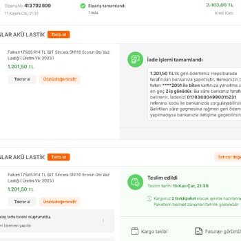 Hepsiburada Geri Ödeme Yapmama Fiyaskosu