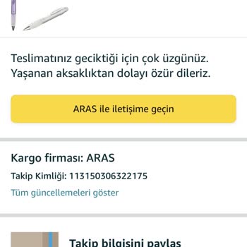 Amazon Dan Aldığın Kalemler Hala Elime Ulaşmadı