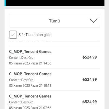Vodafone İzinsiz Oyun Aboneliği