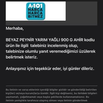 A101 Bozulmuş Ürün Satıp İade Almıyor