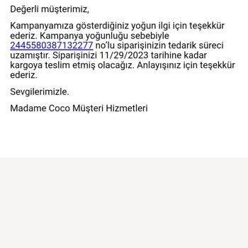 Madame Coco Madam Cocco Rızasız Ürün İadesi