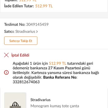 Trendyol Bilgim Dışında Sipariş İptali