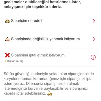 Yemeksepeti Siparişimi İptal Etmedi. İade Almadı.