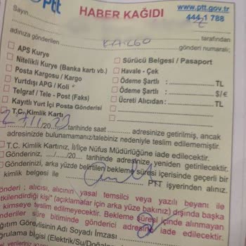 PTT Kargo Kendilerine Kapıyı Açmama Rağmen Kargom Teslim Edilmedi