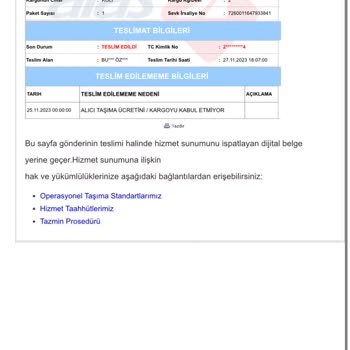 Aras Kargo Kargo Mu Teslim Etmemesi