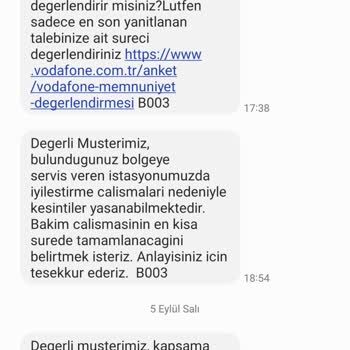Vodafone 2.5 Yıldır Şebeke Sorunu.