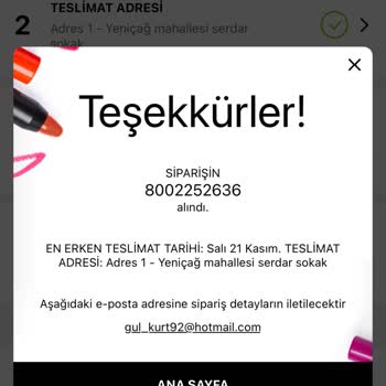 Sephora Hediye Ürünümü Yollamadı