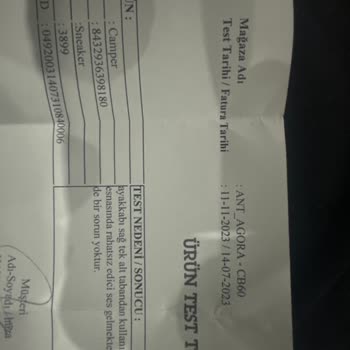 Boyner Camper Sağ Ayak Tabanından Kullanım Esnasında Ses Geliyor