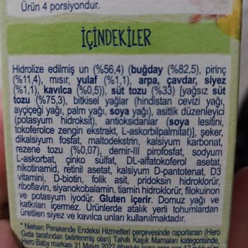 Hero Baby Kaşık Maması Palm Yağı İçeriyor