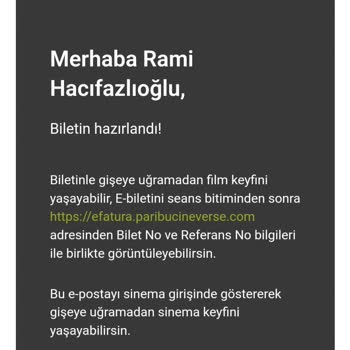 Paribu Cineverse Sinema Bileti Hayal Kırıklığı
