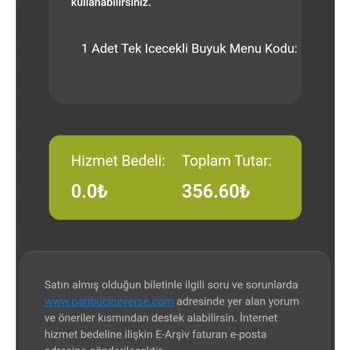 Paribu Cineverse Sinema Bileti Hayal Kırıklığı