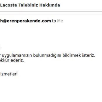 Lacoste Marka Pantolon Kalitesizliği İle İlgili Şikayet