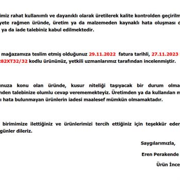 Lacoste Marka Pantolon Kalitesizliği İle İlgili Şikayet