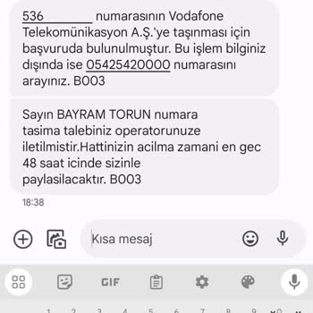 Benim Hattımı Başka Biri Vodafone'a Taşıyor!