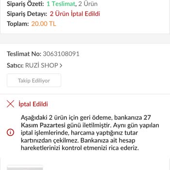 Trendyol Satıcı Firmanın Tüketici Kanununu İhlal Etmesi