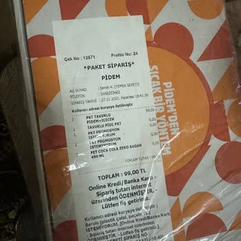 Yemeksepeti STT Geçmiş Ürün