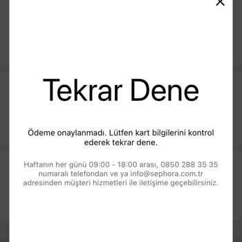 Sephora Ödemem Onaylanmıyor Neden?
