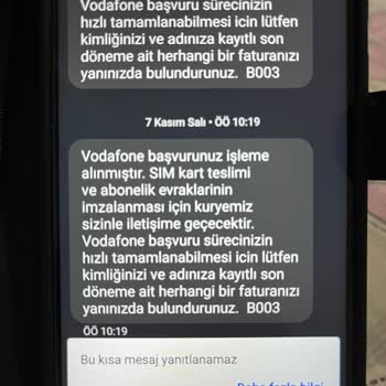 Vodafone Sim Kart Teslim Edilmemesi