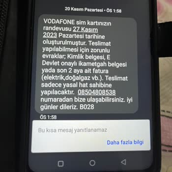 Vodafone Sim Kart Teslim Edilmemesi