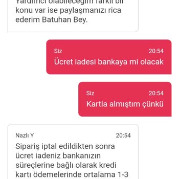 Yemeksepeti Sbarro Pizza Ücret İadesi Hakkında