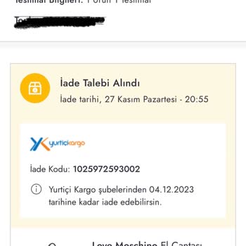 Boyner Sipariş Edilenden Farklı Ürün Gönderilmesi