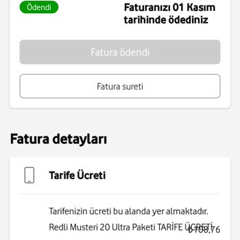 Vodafone 108₺lik Faturam Onayım Dışında 354 ₺ Oldu