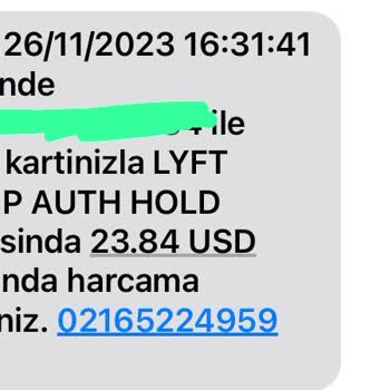 Lyft Kredi Kartımdan Bilgim, İznim Olmadan Dolar Çekilmiş...