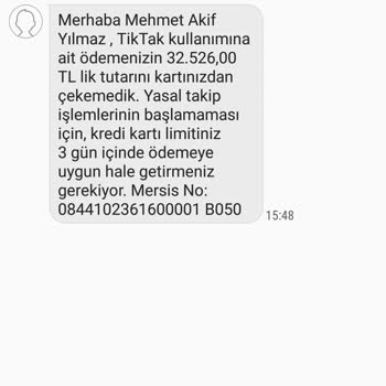 Tiktak Haksiz Yere Fatura Kesmiş