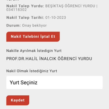 Kredi Ve Yurtlar Kurumu Yurt Nakil İşlemi
