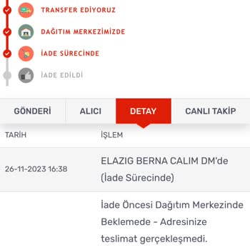 KARGOMsende Kargom Teslim Edilmeye Bile Çıkmadan İade Süreci Başlatılmış